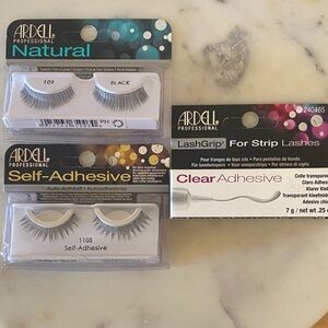 Ardell Natural & Self-Adhesive Lash Trio with Clear Adhesive - Black